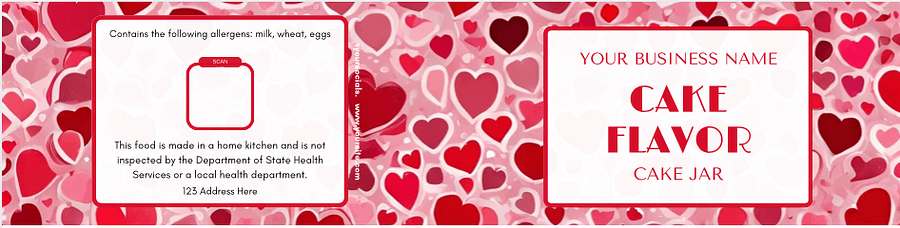 Valentines Heart Cake Jar Label Templates product image (1)