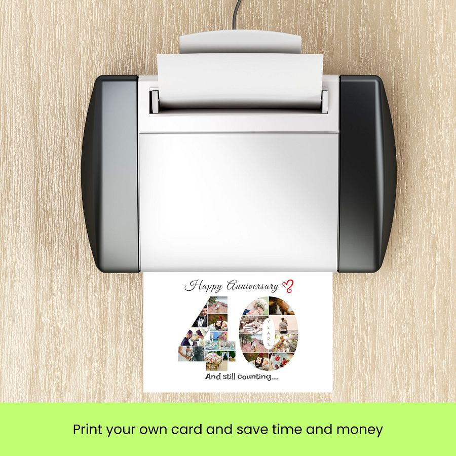 40 Year Anniversary Photo Card Editable Canva Template product image (8)