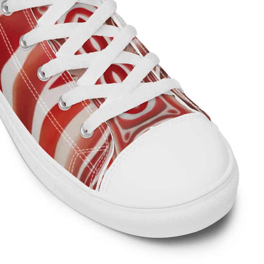 Funky Red Liquid Tie-Dye Explosion Women's High-Top Canvas Shoes product image (8)
