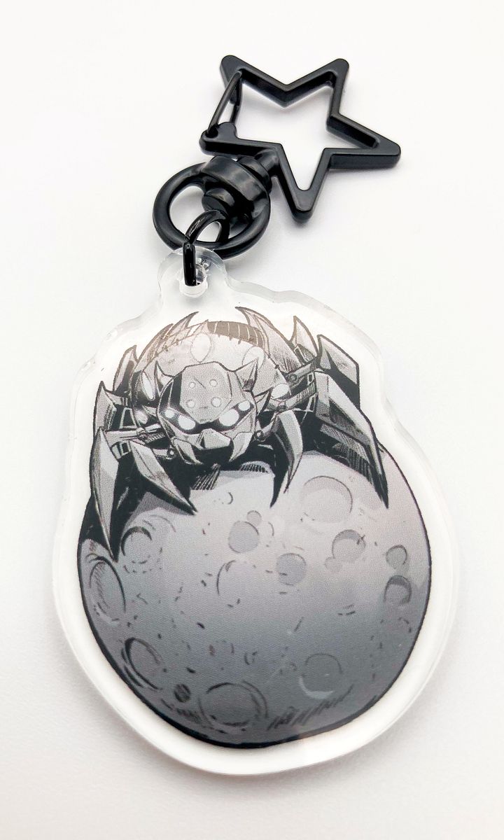 Acrylic Spider Moon Keychain product image (1)