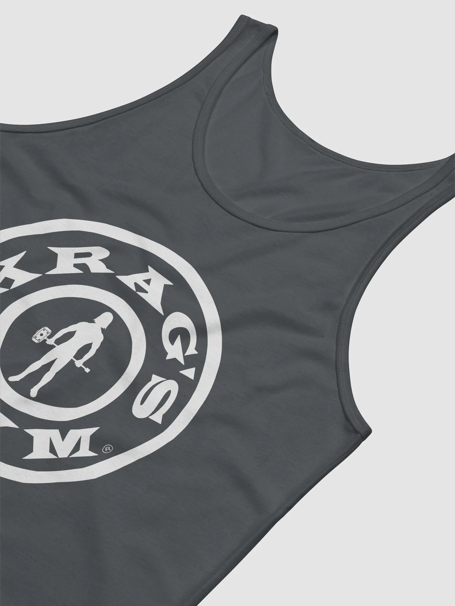 Krag's Gym Tank Top (white letter bullseye) product image (3)