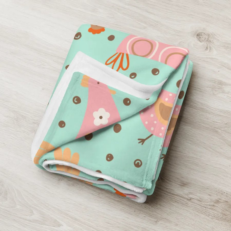 Pastel Chicken Blanket - Mint & Pink product image (6)