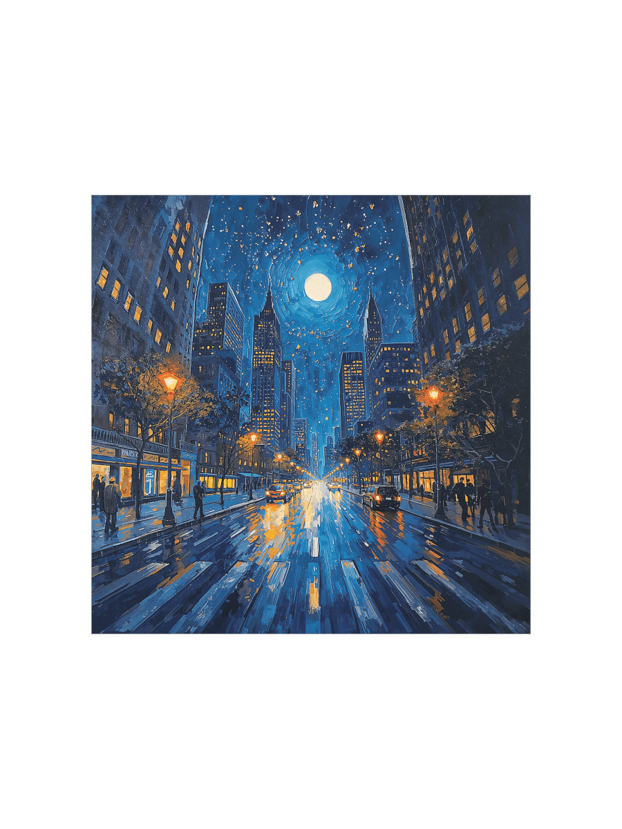 Moonlit Avenue Matte Poster product image (2)