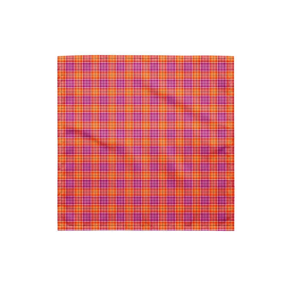 Bright Orange and Pink Plaid Bandana product image (4)