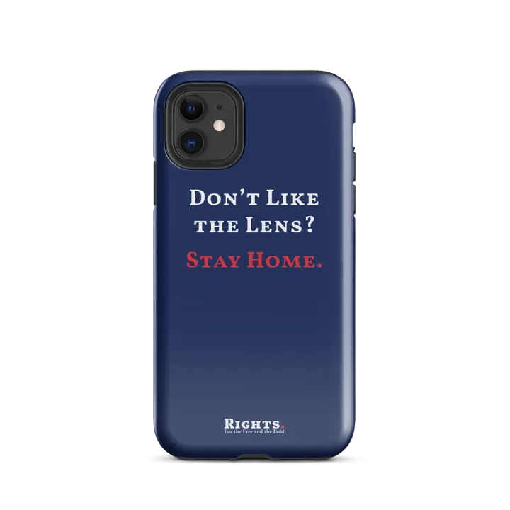 Don't Like the Lens? Stay Home. iPhone® Tough Case in Blue product image (24)