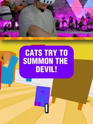 Cats try to summon the DEVIL! 😺😈 Game: Cat Cafe VR #QuestCreatorPartner #vr #gaming #metaquest3 #metaquest3s #explorewithquest #virtualreality 
