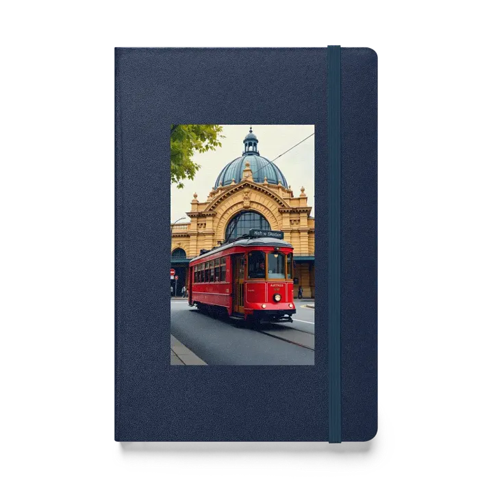Flinders Street Railway Station, Melbourne, Australia HARDCOVER NOTEBOOK. product image (1)