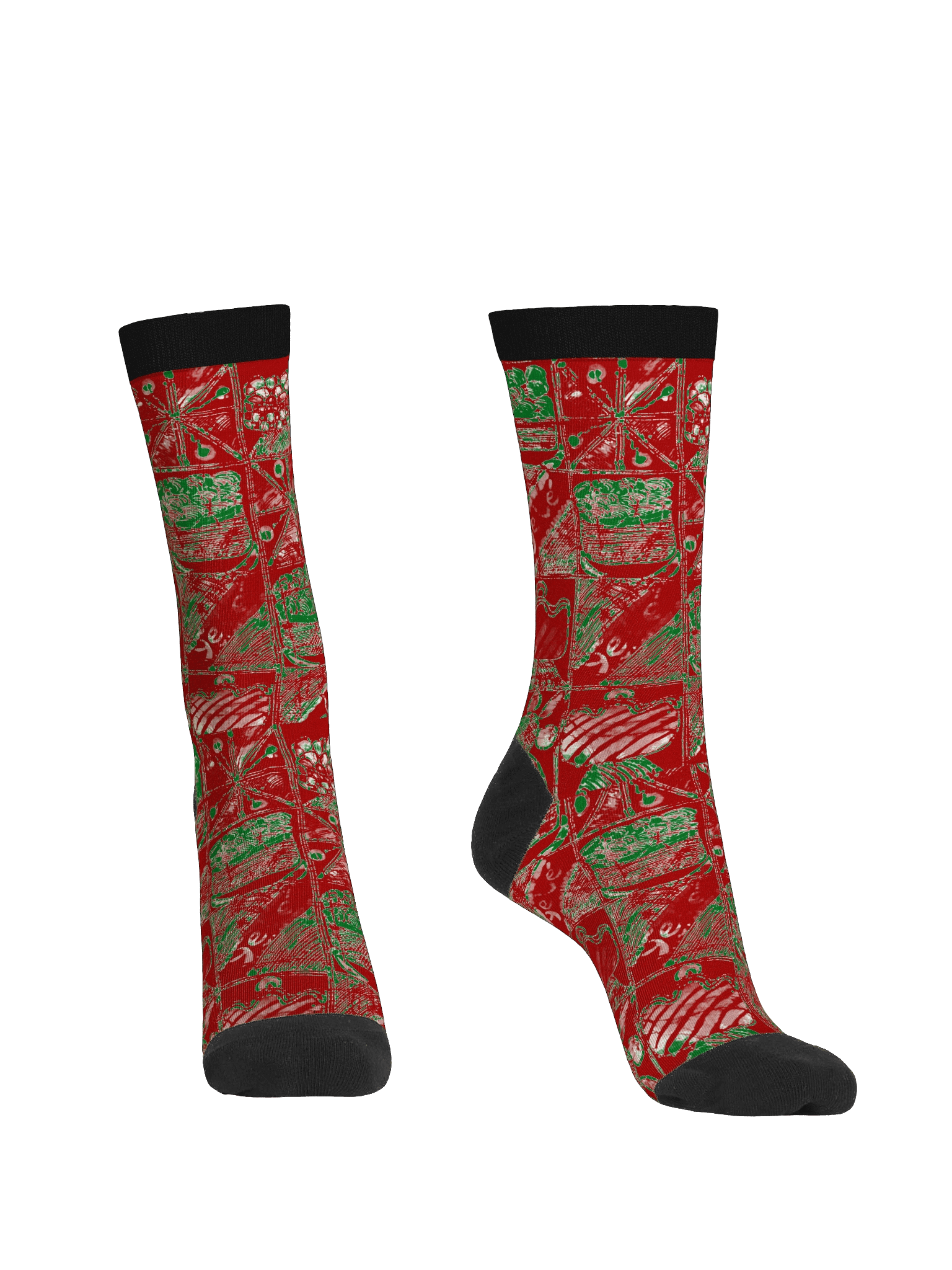Christmas Festivity Print EcoArt Crew Socks product image (2)