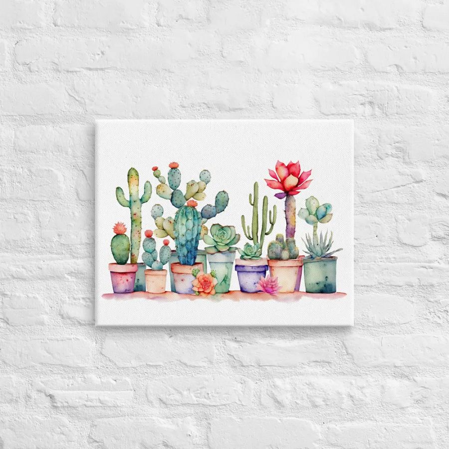 Colorful Potted Cacti And Succulents Canvas product image (7)