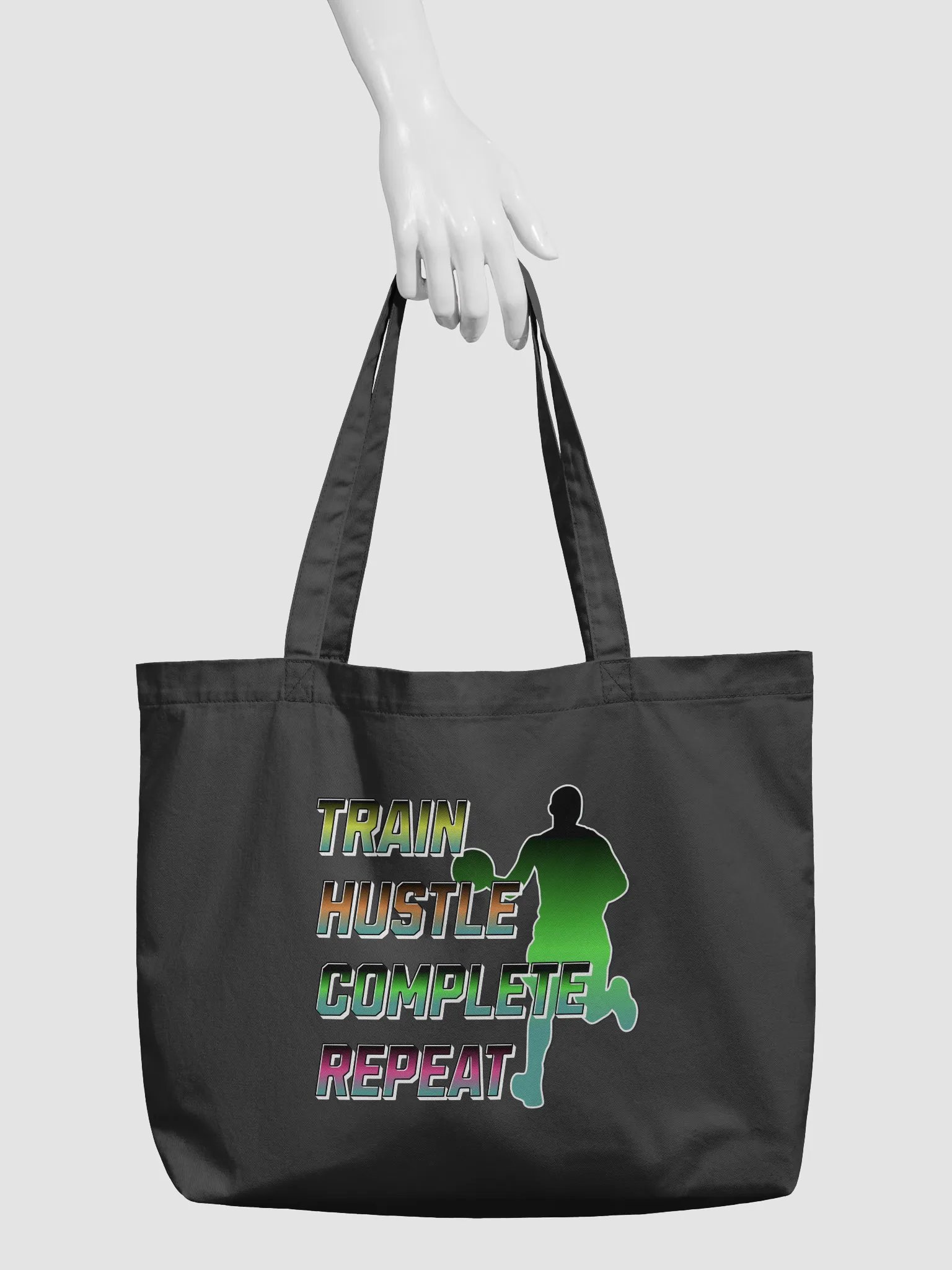 Train Hustle Complete Repeat Basketball Gradient Eco Tote product image (3)