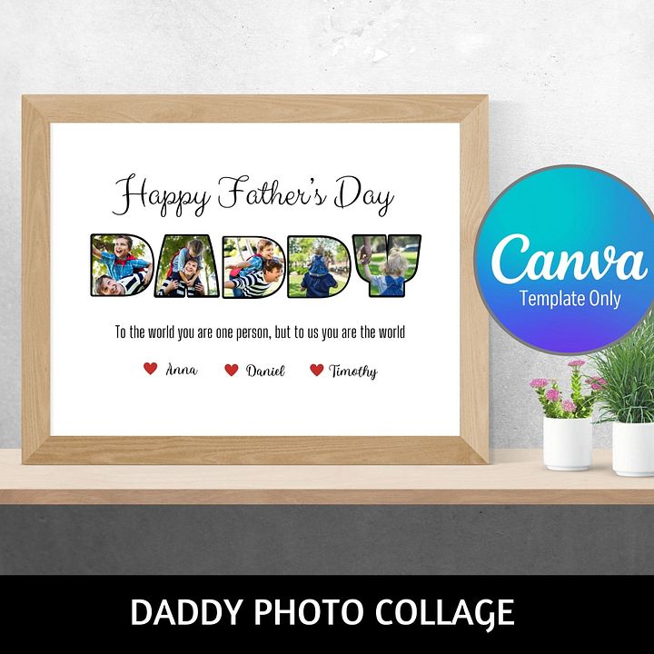 Daddy Photo Collage Canva Template product image (1)