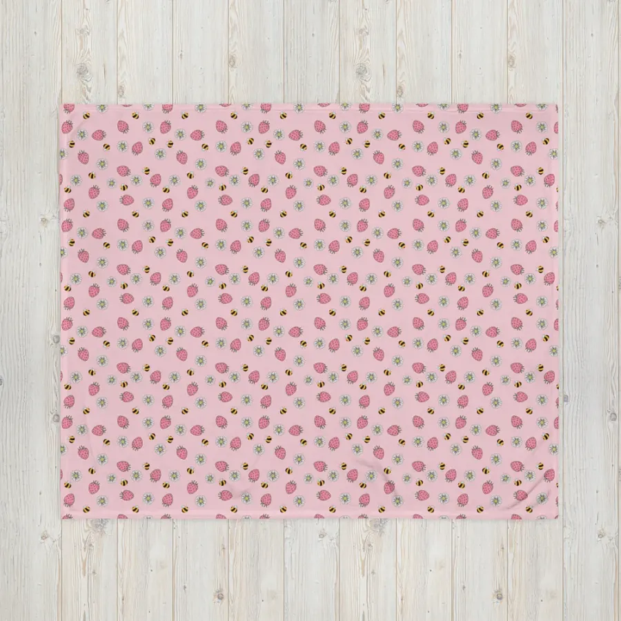 Strawberries And Flowers Blanket product image (4)