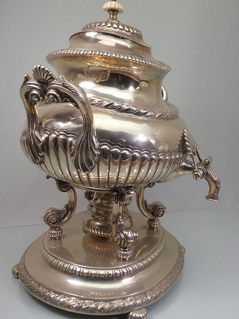 Raro Samovar em prata, século XIX, prata, decoração única e exclusiva, decoração de mesa de natal, presente product image (4)