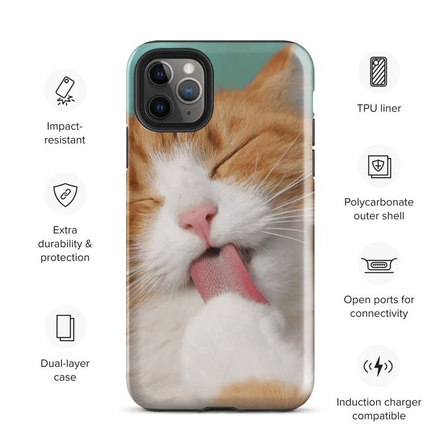 Lovable Cat Lick Bath Phone Case for Feline Fans product image (35)