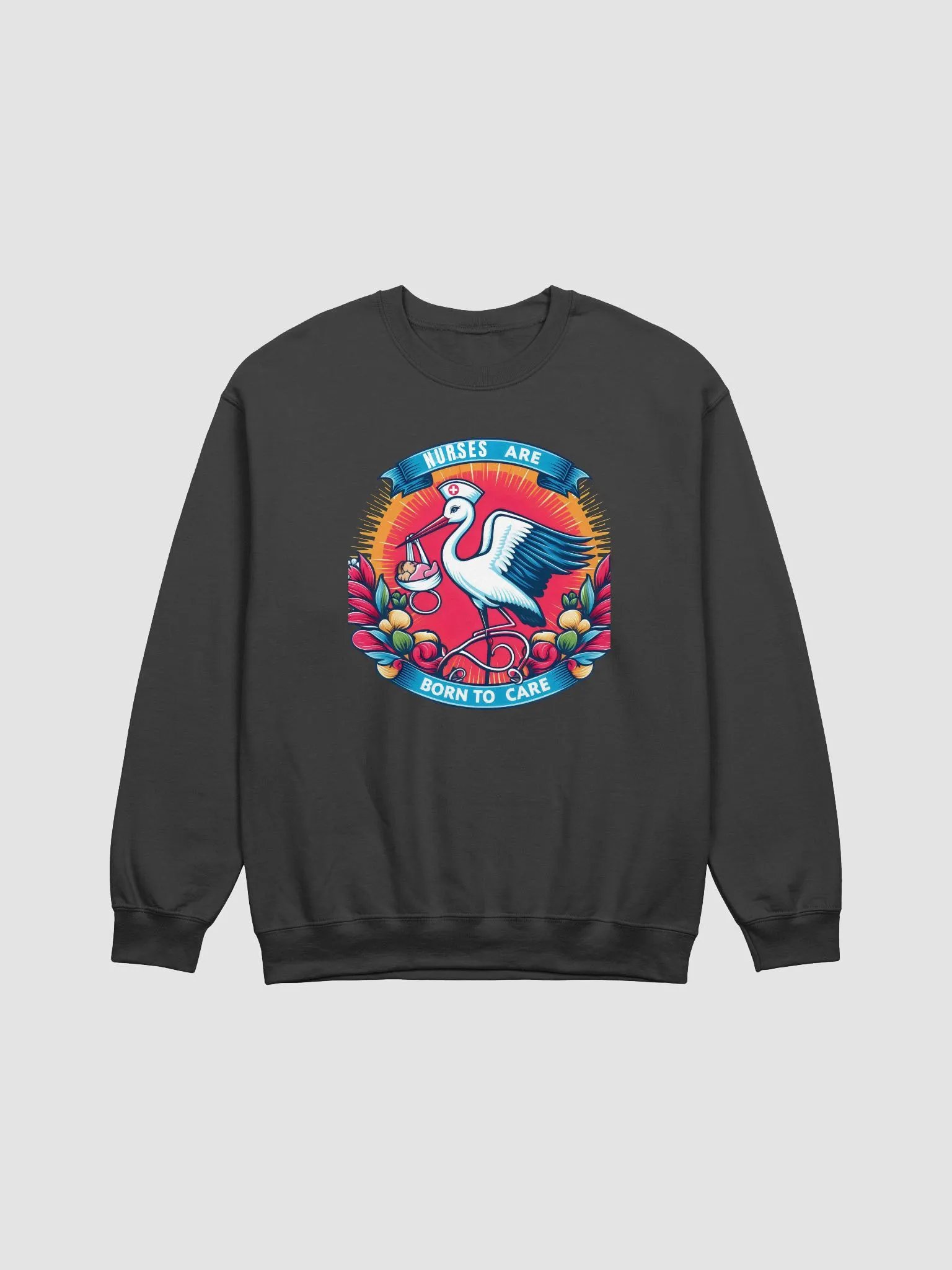 Stethoscope Stolk: Nurse's Care Stork Crewneck Sweatshirt product image (7)
