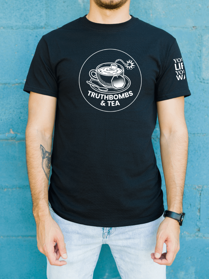 Unisex T-shirt White Print Truthbombs & Tea Official product image (90)