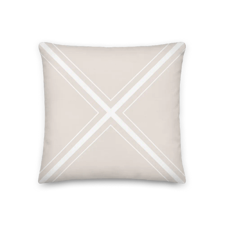 COASTAL CHIC - HAMPTONS BEIGE CROSS WHITE PILLOW product image (3)