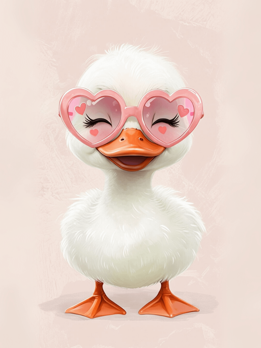 Quirky Duckling in Pink Sunglasses Poster product image (1)