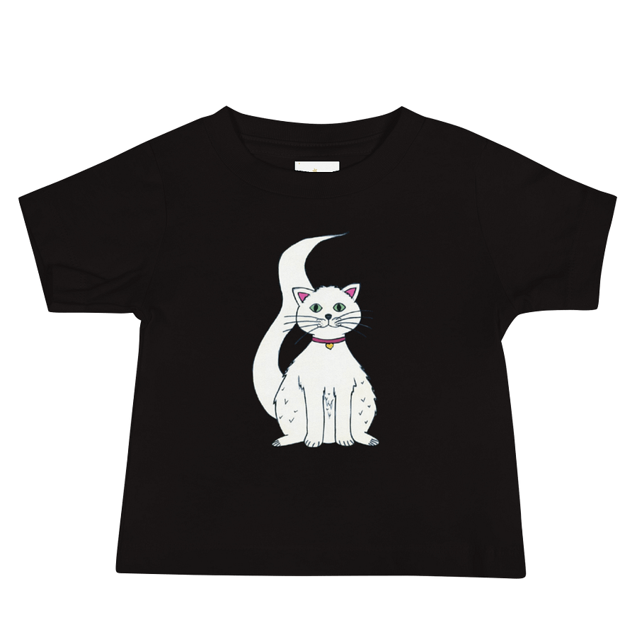 White Cat (art by Dina R.) akril painting picture - Baby Short Sleeve Tee product image (4)