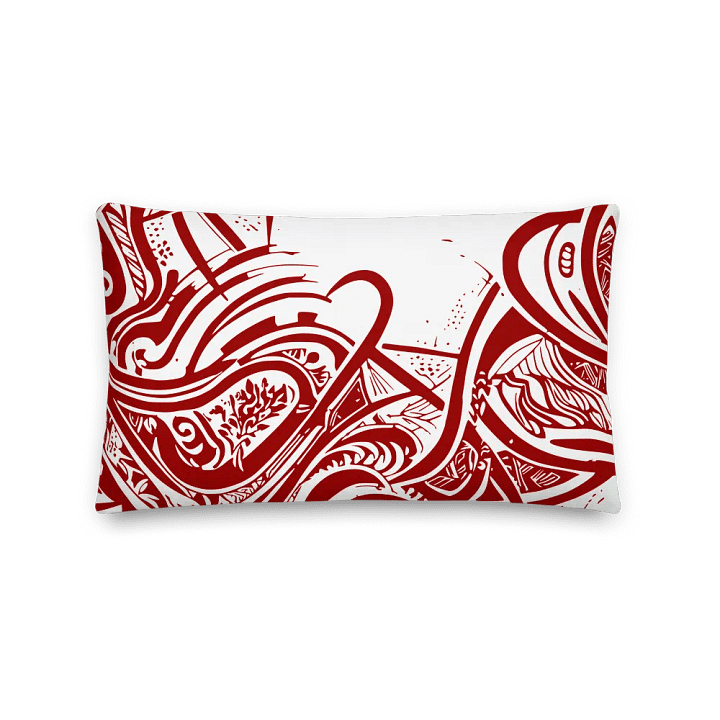 Red & White Asian Inspired Painted Premium Accent Pillow product image (1)