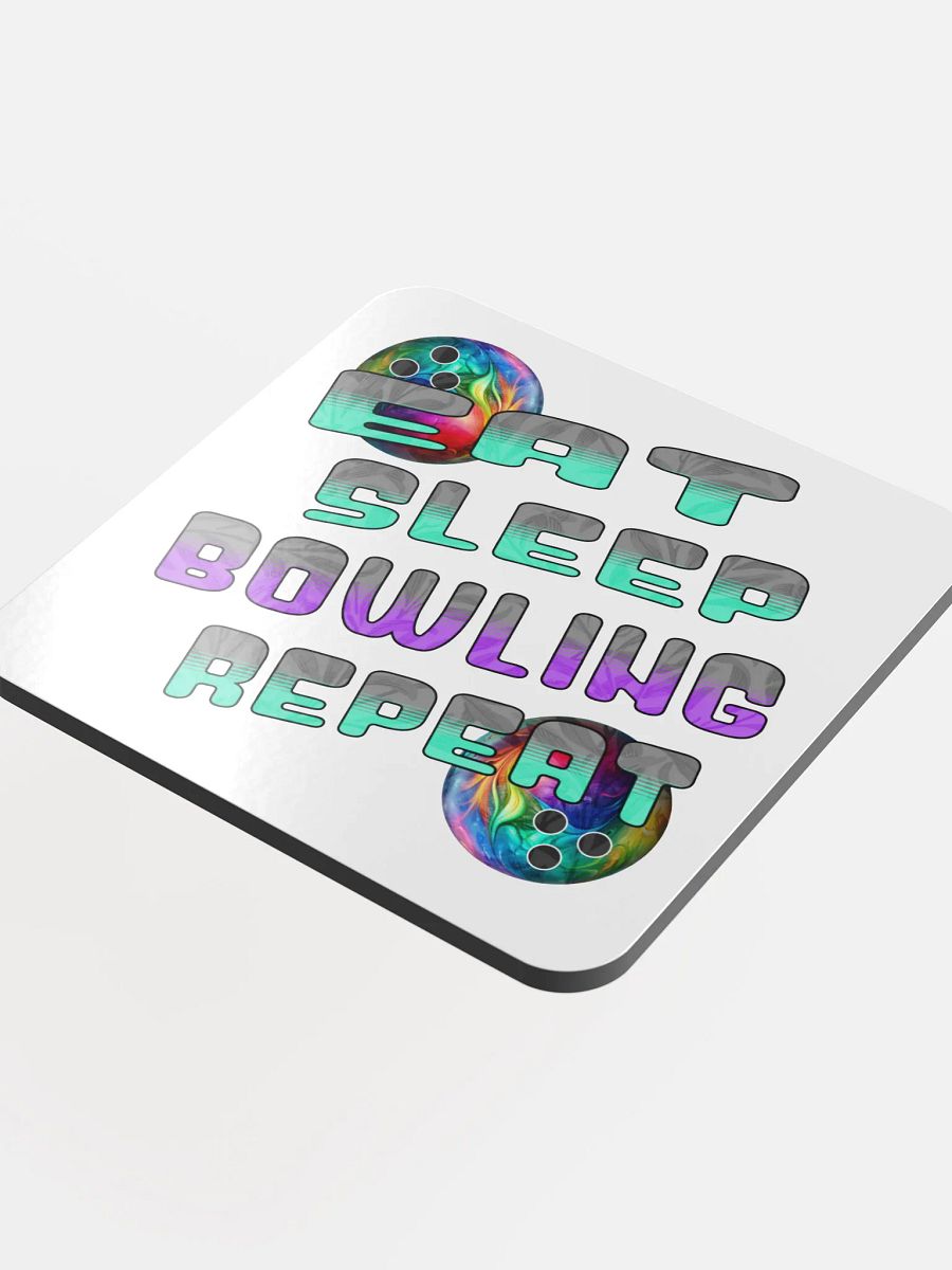 Eat Sleep Bowling Repeat Angle Colorful Ball Coaster Set product image (4)