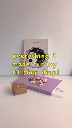 Everything I made for my first shop drop soft opening! 💫 check out the link in my bio for more! Almost everything is cat them...
