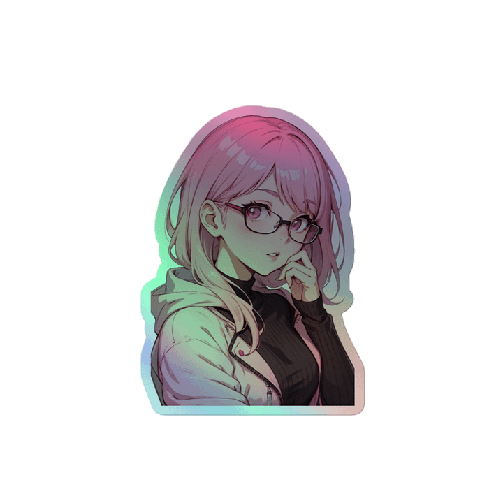 (PINK WAIFU) HOLOGRAPHIC" STICKERS product image (2)