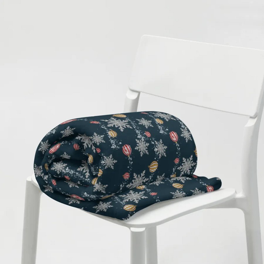 Navy Winter Confetti Blanket product image (7)