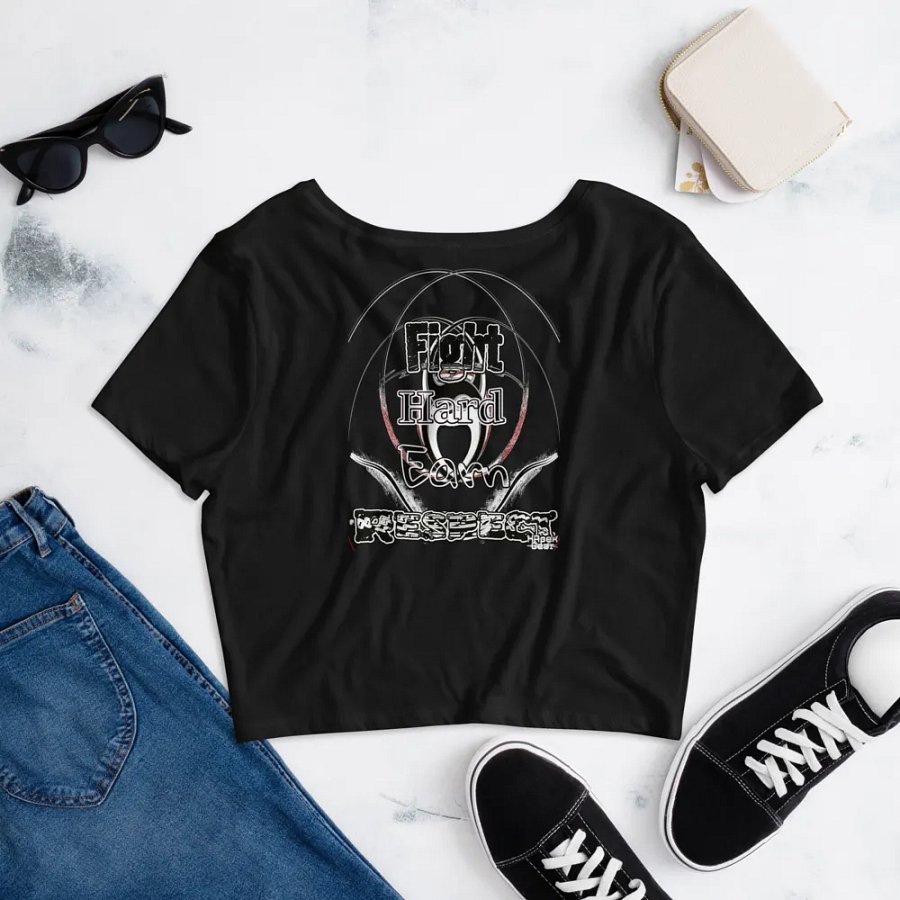 Fight Hard Earn Respect - Embroidered - Women's Crop Tee product image (6)