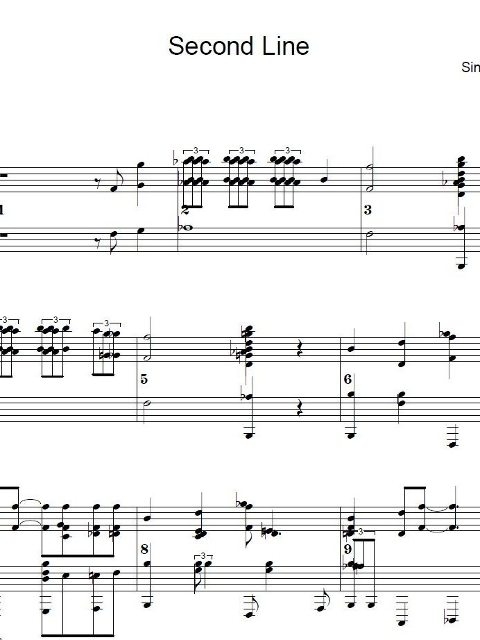 Second line - Piano sheet music product image (1)