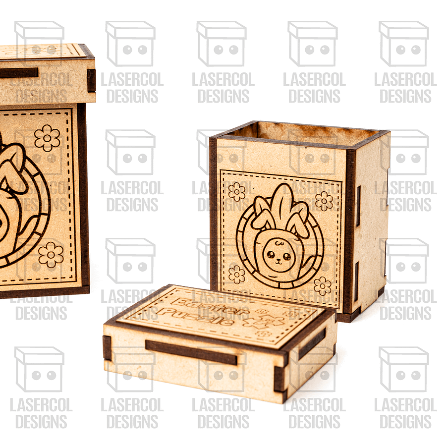 Easter Bunny Puzzle With Box Set 3 (2 Sizes) - Laser Cut Files product image (10)