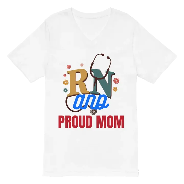 RN and Proud Mom Floral V-Neck Tee product image (6)
