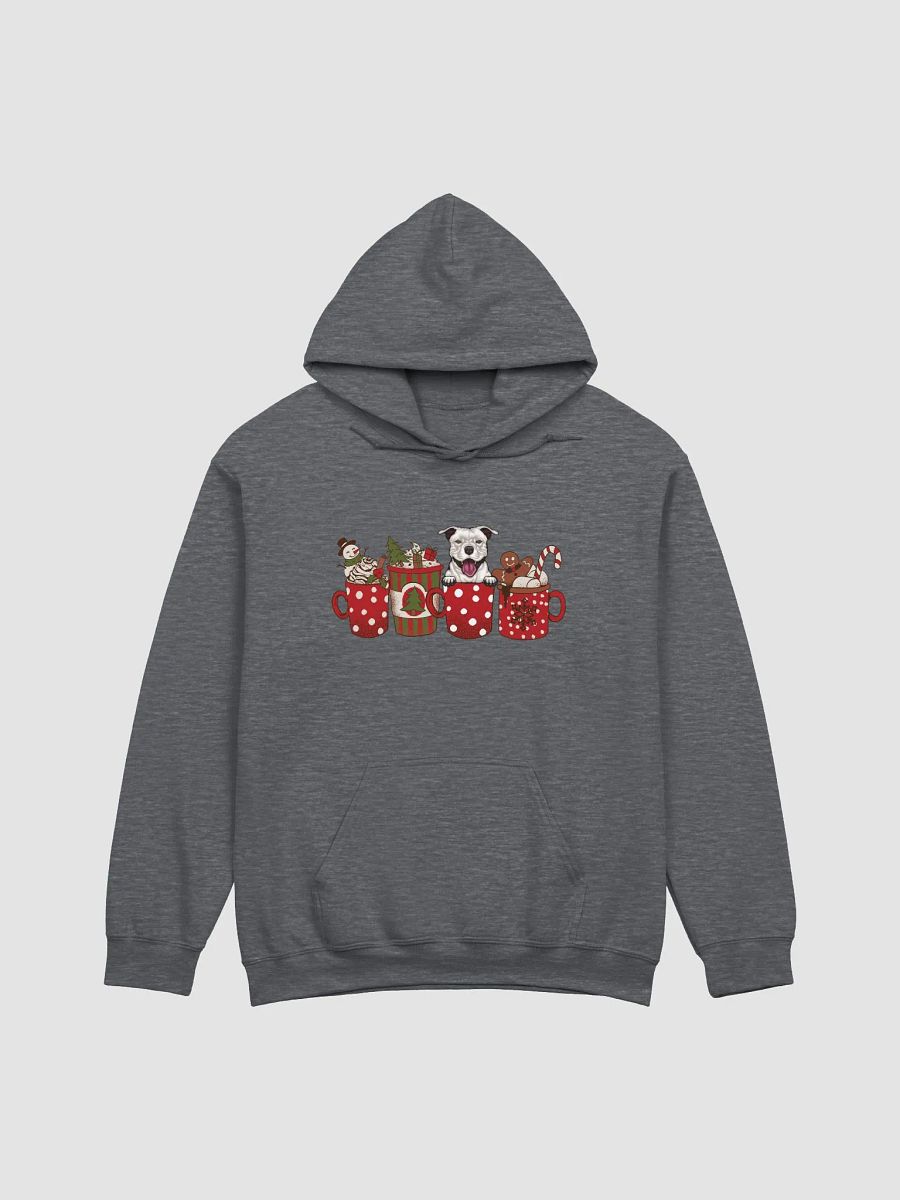 Cute Pitbull Terrier in a Christmas Cup Hooded Sweatshirt | Funny Christmas Pup in a Cup product image (4)