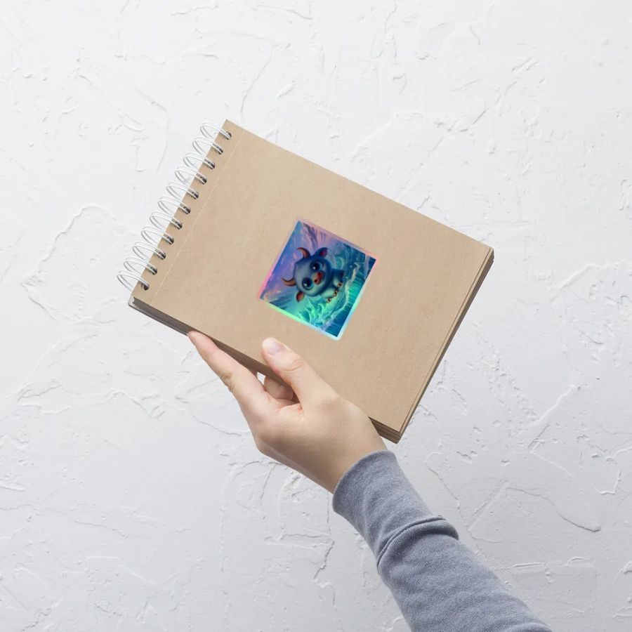 Whimsical Winter Yak Holographic Sticker Set product image (9)