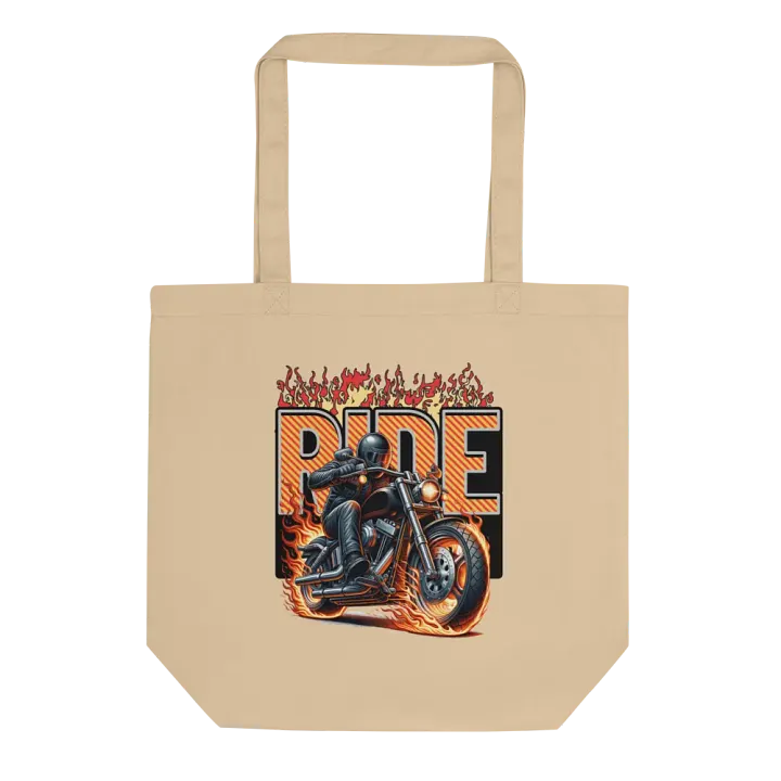 Ride Motorcycle Flaming Eco-Friendly Tote Bag product image (1)