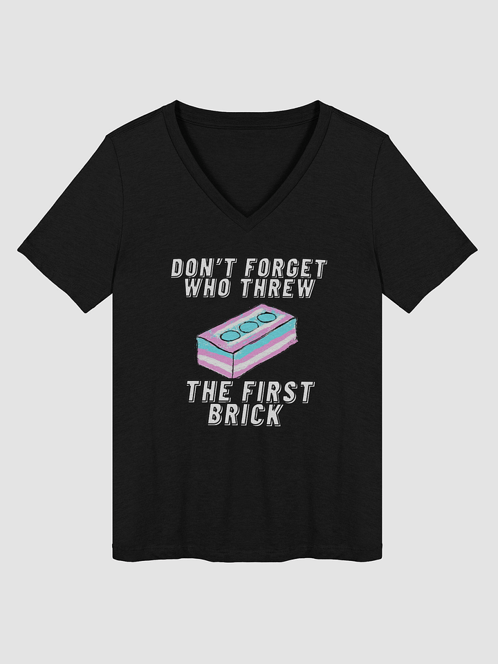 Don't Forget Who Threw The First Brick Relaxed V-Neck Tee product image (2)