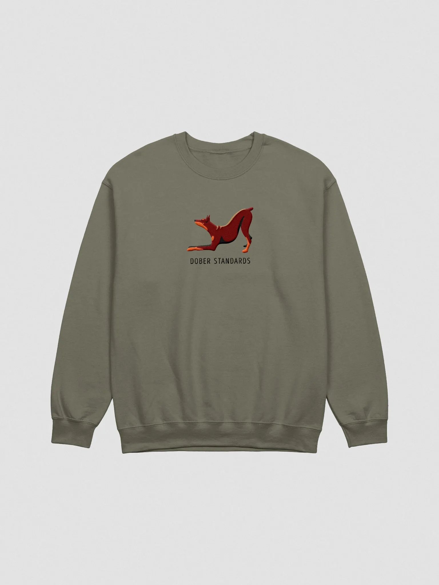 Dober Standards Sweatshirt (Embroidered) of a Doberman Pinscher(Red) product image (4)