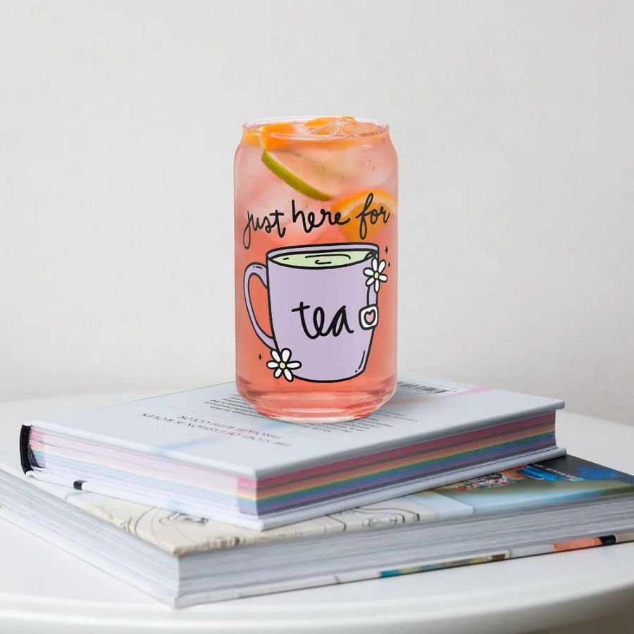 Just here for Tea Glass Mug product image (1)