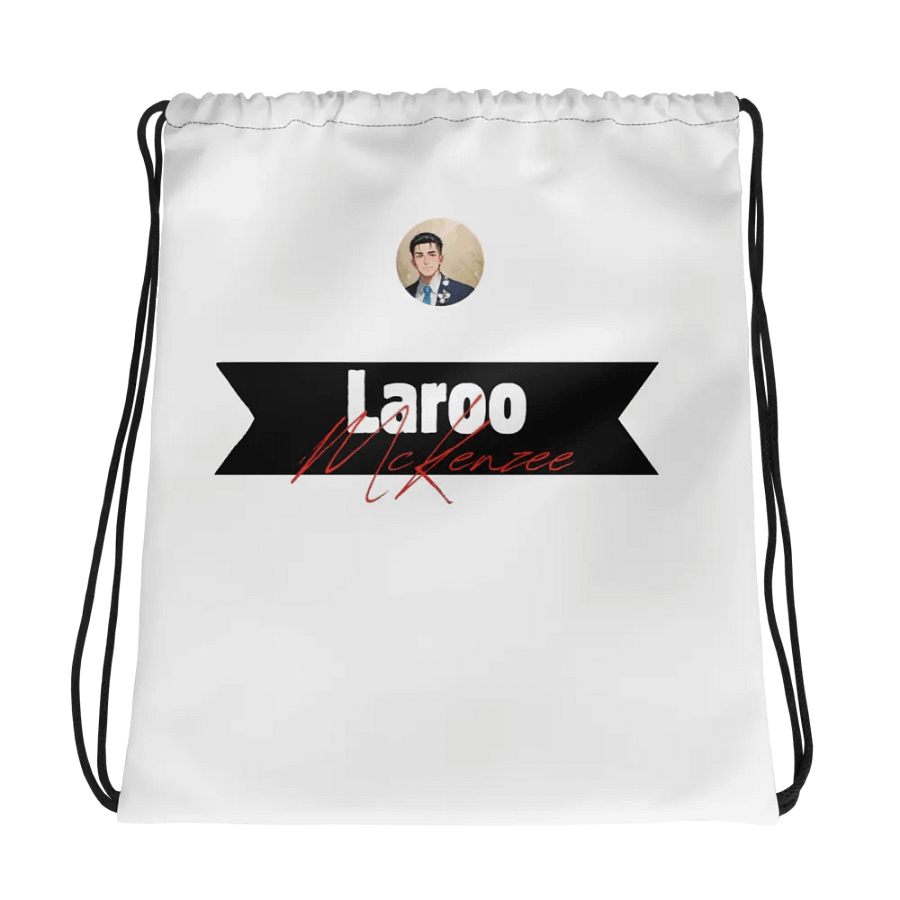 Laroo's Signature Drawstring Bag (White) product image (1)