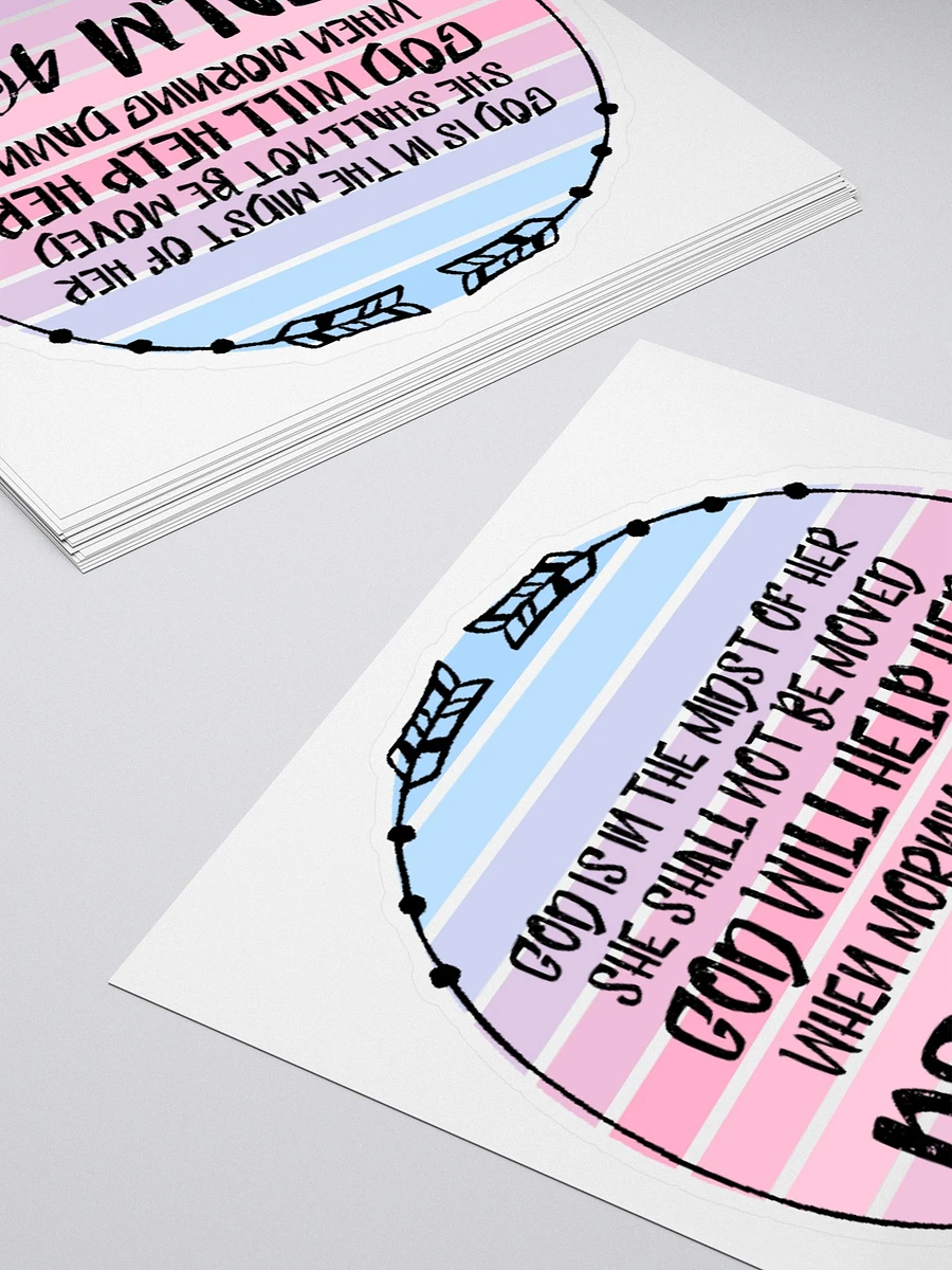 Pink Psalm 46:5 Circle Sticker product image (4)