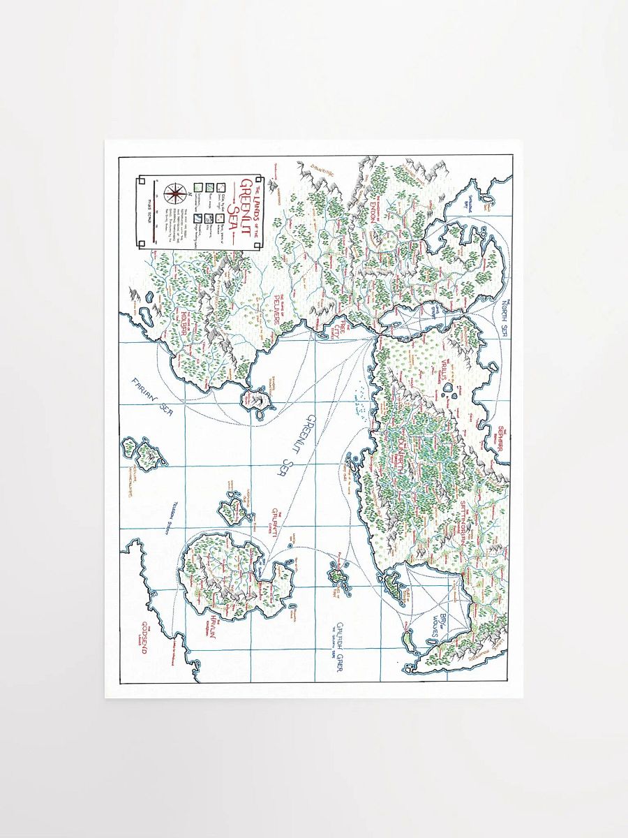 "The Lands of the Greenlit Sea" | Printed Map product image (6)