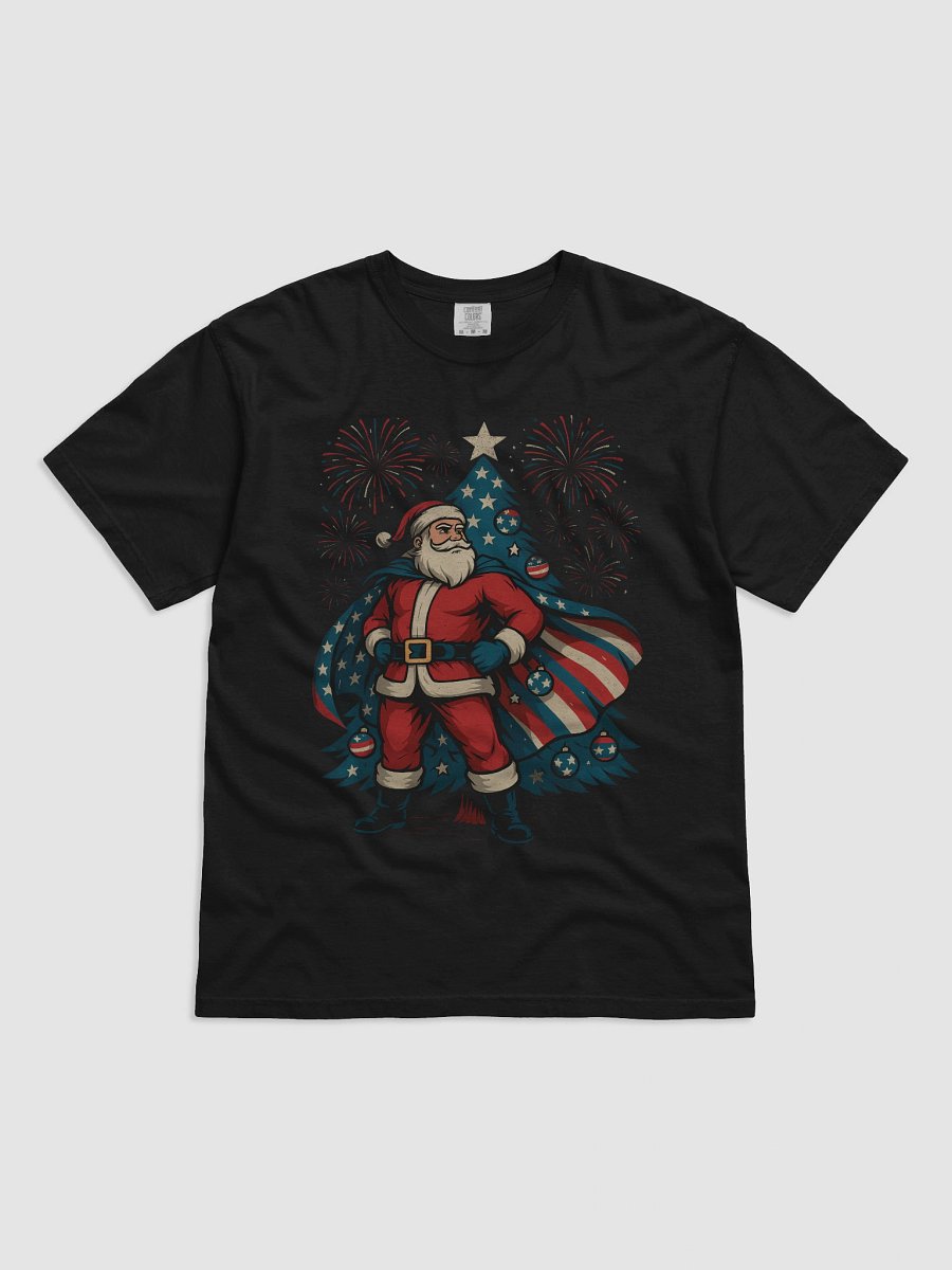 Patriotic Santa Claus American Flag Superhero Christmas Tree T-Shirt product image (2)