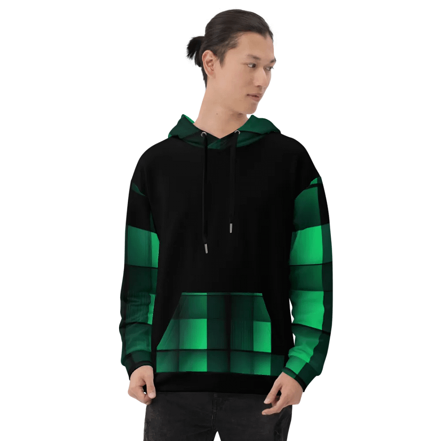 Black And Green Squares Unisex Hoodie product image (8)