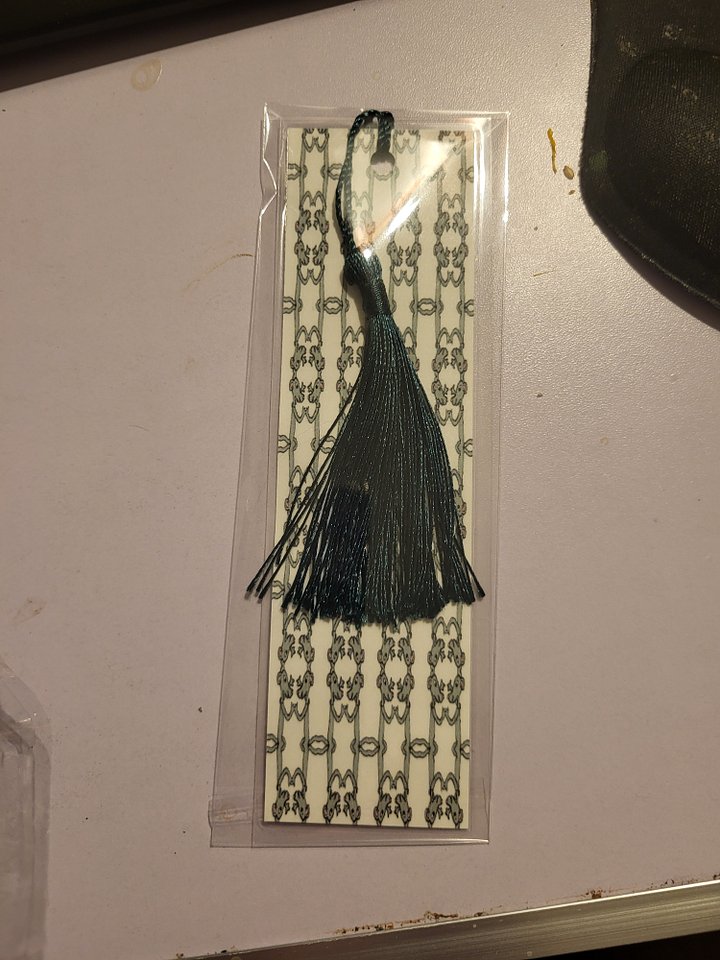 Cute Cartoon Boy Rat Sitting on a Mushroom Pattern Laminated Bookmark with Tassel product image (2)