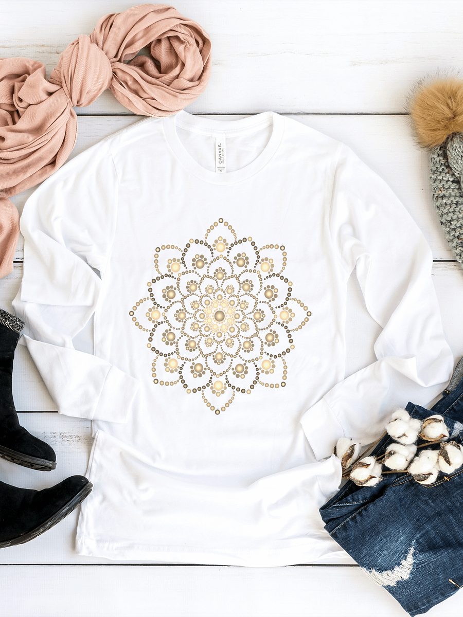 Golden-Brown Mandala Long Sleeve T-Shirt product image (1)