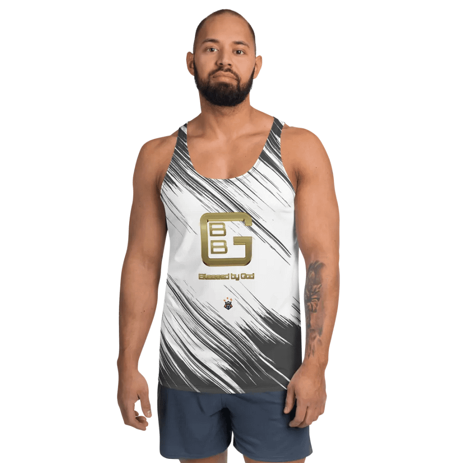 Black, White and Grey BBG Designer Logo Tank-top product image (1)