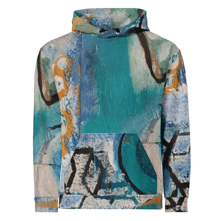 abstract painting on all over print unisex hoodie product image (1)