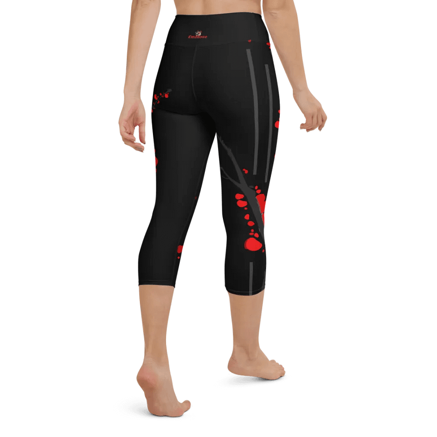Sakura Blossom Burst - Yoga Print Leggings Black product image (11)