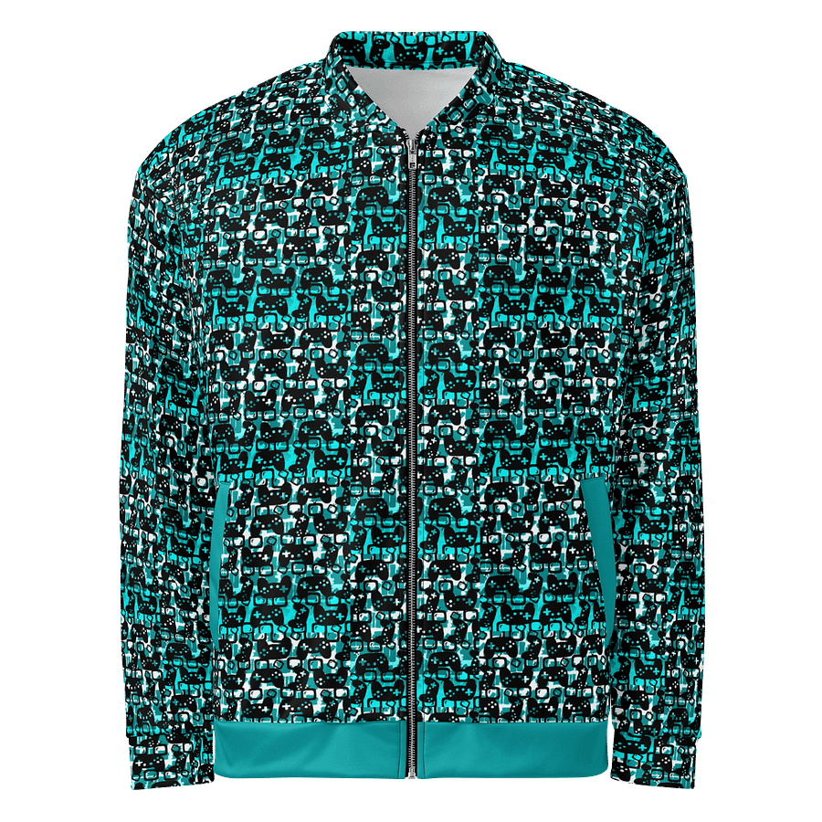 Story Lover Unisex Bomber Jacket (Teal and Black) product image (1)