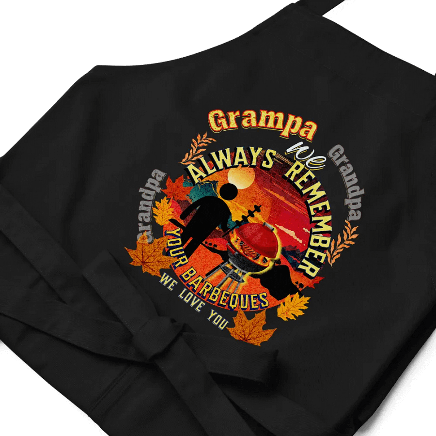 Apron matching T shirt grandad depicting ‘Grampa we always remember your BBQ’.  Perfect gift from grandchildren product image (7)